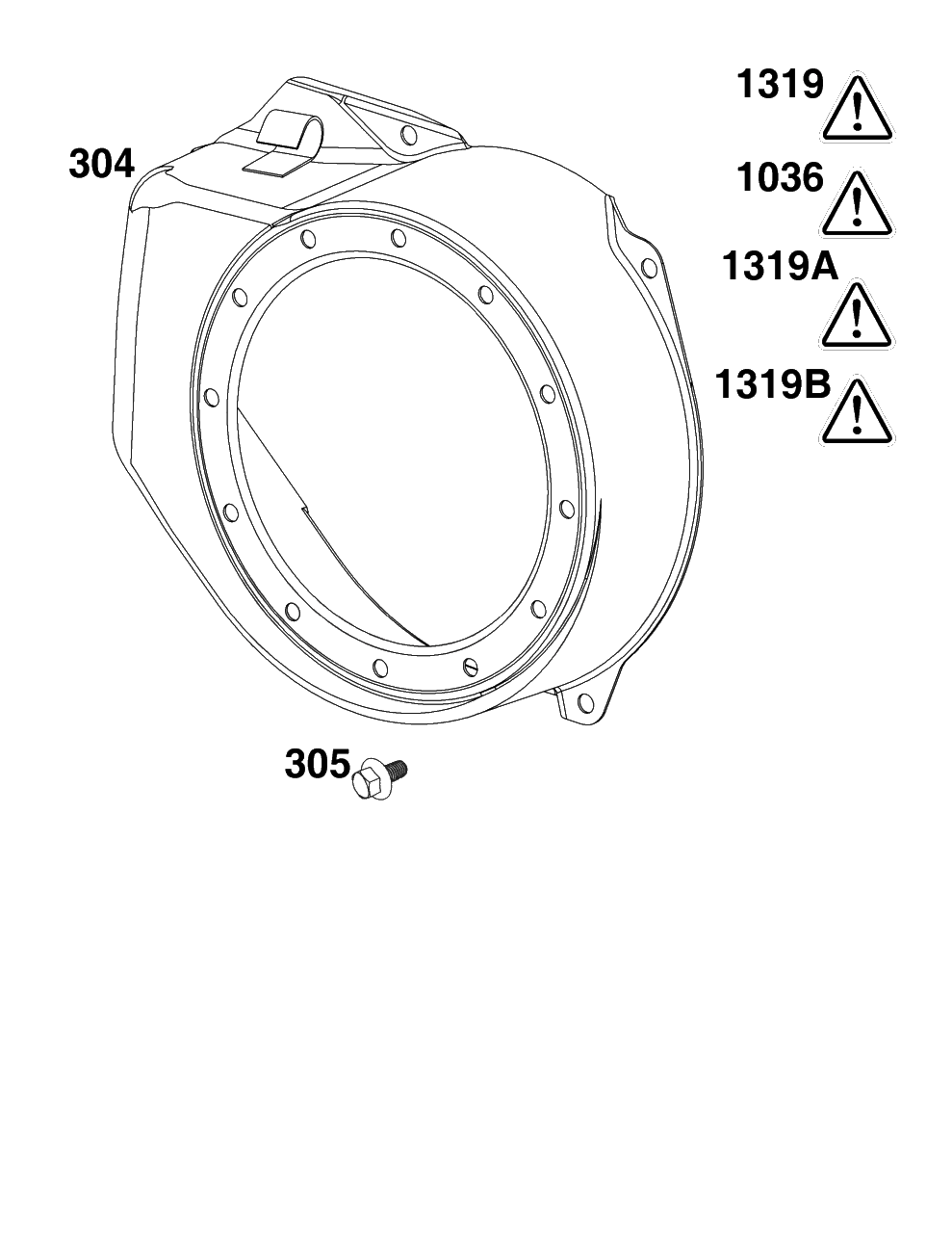 Blower Housing Group Diagram and Parts List for 83132-1172-H5  Briggs and Stratton Engine
